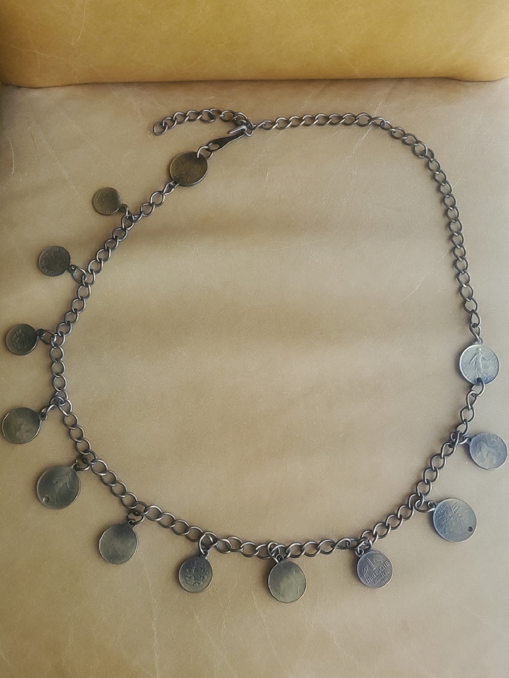 Vintage Coin Charm Chain Belt Or Neckkace
